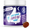 FlavCity Melatonin sovegummier for voksne, Lights Out Gummy - Chewable Sleep Support Supplement med Plant- baserede GABA, Magnesium & Kamille for Deep & Restful Bedtime, 30- Day Supply