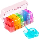 Zoksi Ugentlig Pill Organizer 2 gange om dagen, Pink 7 dag Am Pm Pill Box, Daily Am Pm Pill Organizer 7 dag, Bærbar Vitamin Pill Case, Ugentlig Pill Box for Fish Oils, Vitamin, Supplement