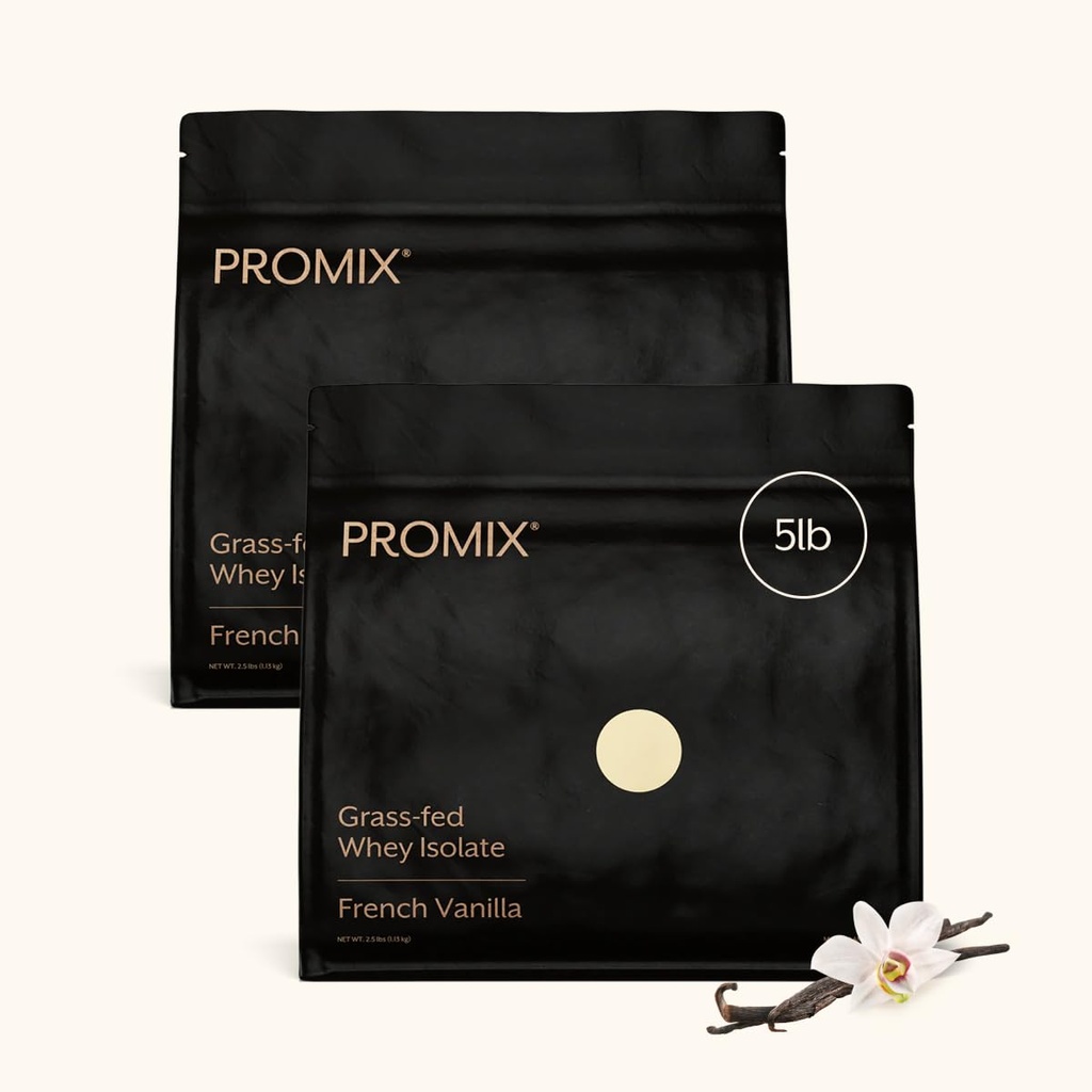ProMix Nutrition Whey Protein Isolate Powder - Grass- Fed - Post Workout Fitness & Nutrition Shakes, Smoothies, Bagning & Madlavning Opskrifter - Gluten- Free & Keto- Friendly - Vanilla - 5 Pound (Pack of 2)