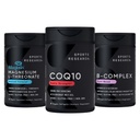 Sports Research® Energy Supplement Pack - CoQ10 Coenzyme Q10 Supplement, Magtein Magnesium L-Threonate and Vitamin B-Complex - Helps Increase Daily Energy Levels