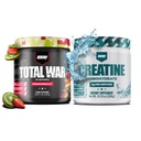 REDCON1 Total War Pre Workout, Strawberry Kiwi 30 Servings + Creatine Monohydrate 60 Servings Bundle
