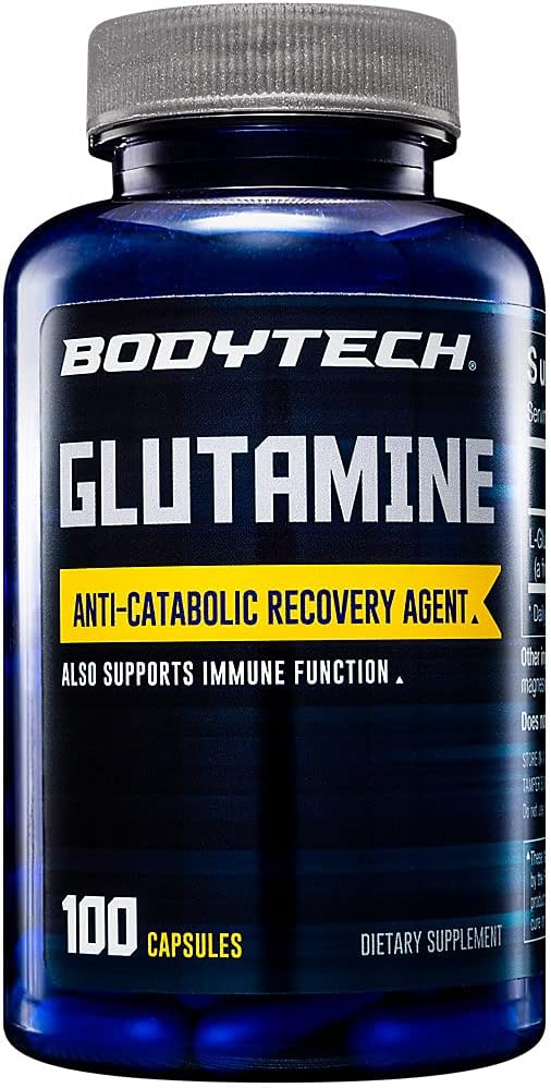 BODYTECH Glutamin Antikatabolisk Recovery Agent & immunstøtte (100 kapsler)