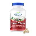 Ridgecrest Herbals LiverClean, Herbal Lever Support, Velsignet Thistle, Mælkebøtte, Detox, Rense Support, Sund Bil (60 Caps, 30 Serv)