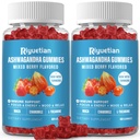 Ashwagandha Gumier for kvinder & mænd - immunforsvar & øget energi - Ashwagandha Kosttilskud til mænd & kvinder - Natural Strawberry Flavor (120 Greve)
