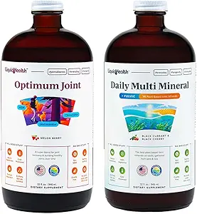 LIQUIDSUNDY Optimum Joint Glucosamin Chondroitin Supplement & Daily Multi Mineral Multivitamin Bundle til mænd og kvinder - Sea Trace Minerals, Bone & Joint Health, Immunsupport - Made in USA, Non- GMO