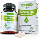 Probiotics Supplements 60 Billion CFUs 11 Diverse Strains Natural Prebiotics for Immune, Digestive Gut Health Supports Occasional Constipation Diarrhea Gas Bloating for Women & Men