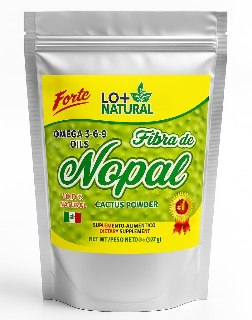 Fibra de Nopal – 8 oz – 100% Nopal Cactus Powder – Fiber-Rich Digestive Support – Vegan, Gluten-Free & Non-GMO – Prickly Pear Cactus Supplement for Skin, Metabolism & Heart Health