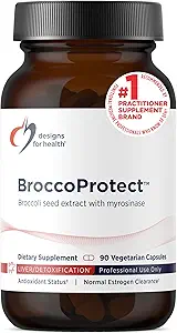 Design for sundhed BroccoProtect Broccoli frø & sennep frø supplement - Forbedret med Myrosinase Enzyme til at optimere biotilgængelighed (90 kapsler)