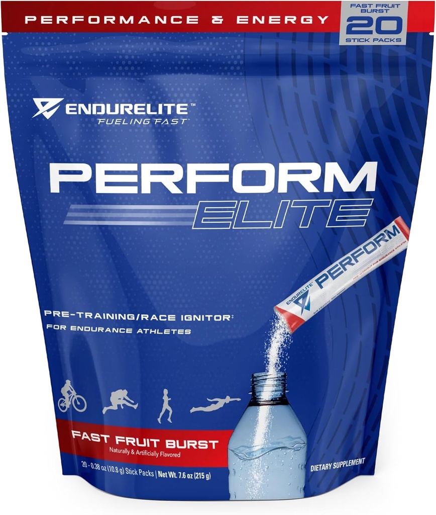 EndurElite udfører Elit- Pre Workout Powder Supplement- Pre-Workout for Endurance Atleter - 20 Servering Bag- Fast Fruit Burst