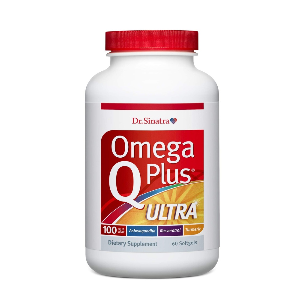 Dr. Sinatra Omega Q Plus Ultra Mea124; Avanceret, omfattende støtte til hjertesundhed og sund aldring med Ashwagandha til stress Relief
