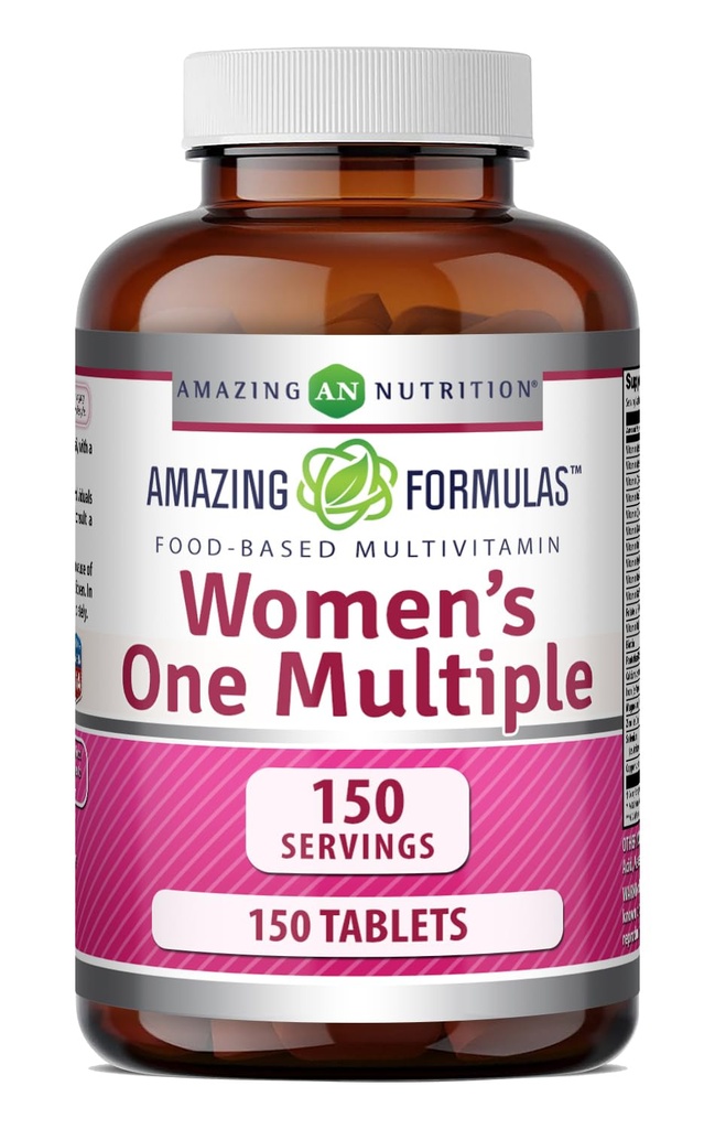 Amazing Formulas Women 's One Multivitamin Supplemented 124; Food Based Measures 124; 150 tabletter Measures 124; Perfect Blend of Vitamin, Minerals & Probiotics Measures 124; Non- GMO Measures 124; Gluten- Free Measures 124; Made in USA