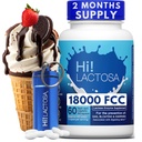 18,000FCC Pill with 60 caplets. Extra Strength Lactose Intolerance Enzyme Dairy Pill, Extra Thin, Portable, Easy Swallow. Works with Popcorn, Yogurt, Cheese, Seeds, Milk, Beans & More.