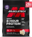 MuscleTech Platinum 8- Hour Protein Powder - 7 Premium Protein Kilder med Whey & Casein Protein for Øget Lean Muscle, Styrke & Forbedret Inddrivelse - Vanilla Cake, 50 Servere