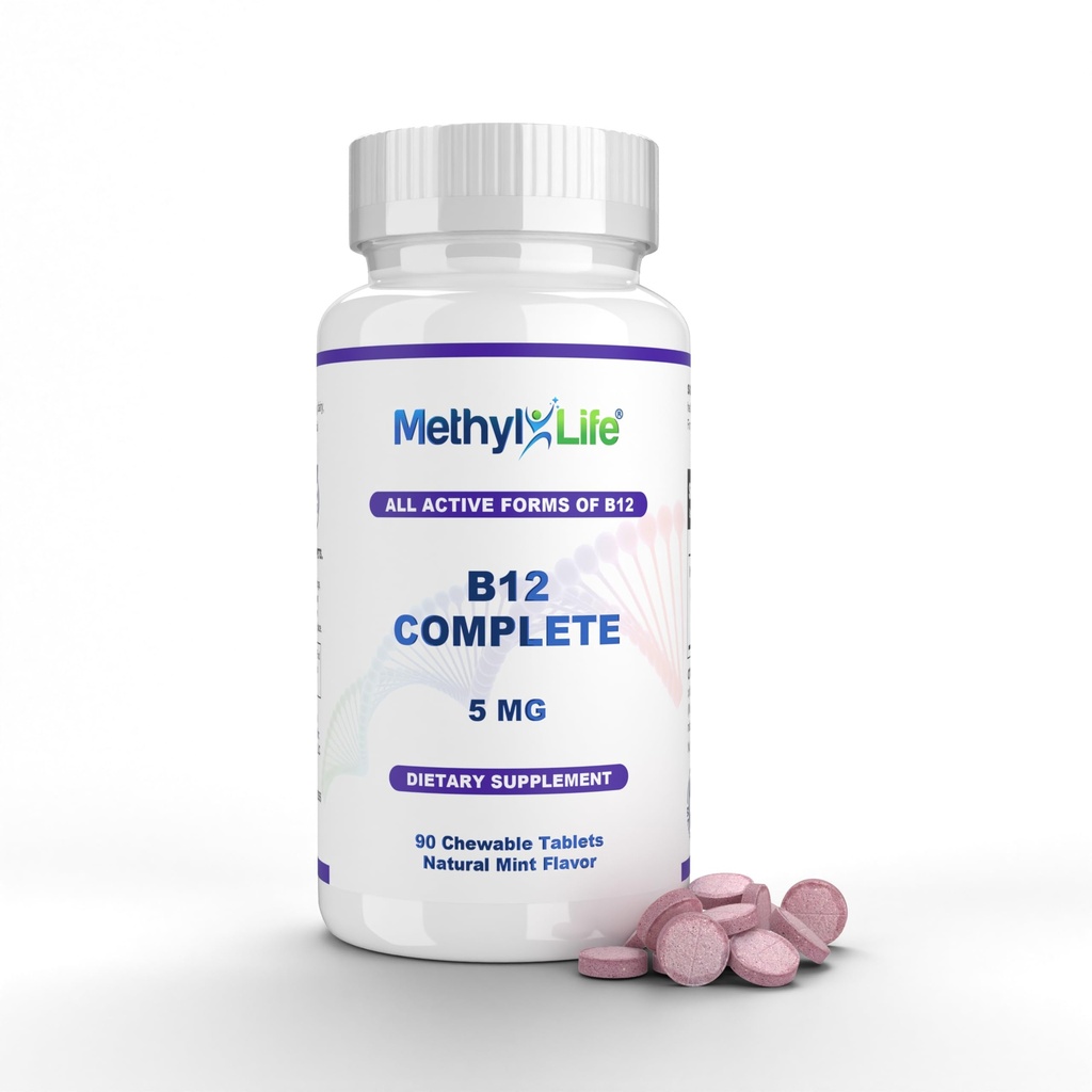 Methyl- Life B12 Complete Professional Strength Active B12 3 Months Supply. Chewables. 2, 5 mg Methylcobalamin Methyl, 1, 25 mg Hydroxocobalamin (Hydroxy) og 1, 25 mg Adenosylcobalamin