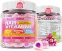 Hårvækst Vitaminer Liquid- fyldt gummies - Biotin 5000mcg, Hydrolyzed Collagen Peptider, Omega 3-6-9, Hyaluronsyre, Methylfolat, Methylcobalamin -sundt hår, hud og negle supplement til kvinder