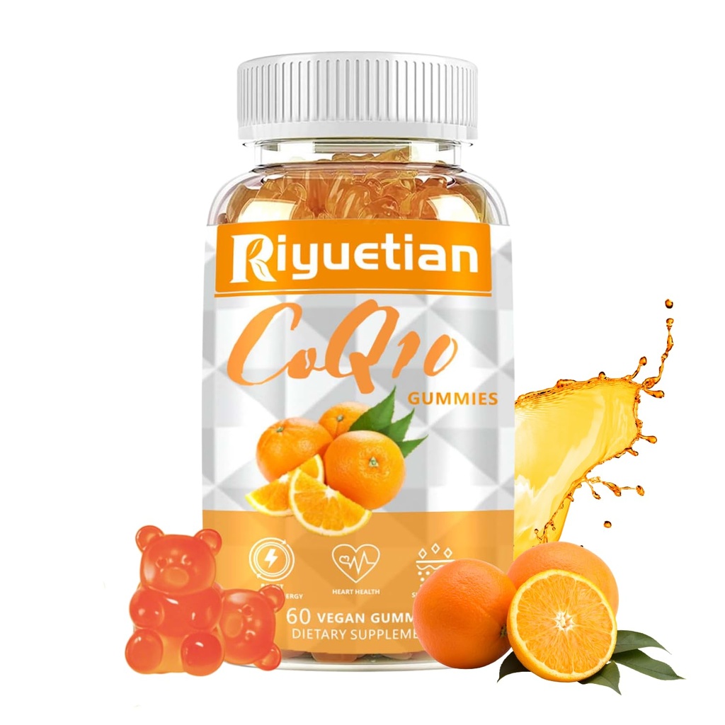 COQ10 Gummies - CoQ10 500mg + Omega-3 EPA / DHA + Magnesium Glycinate + Zinkcitrat, til støtte for hjertets sundhed, energiproduktion, immunsystem og mineralabsorption, 30 Servere