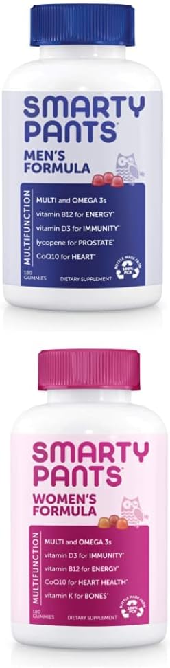SmartyPants Herre og Dame Bundle Multivitamin Bundle: (1) Herre Multivitamin Multivitaminer og (1) Dame Multivitamin Multivitaminer