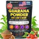 BloomBoost Guarana Powder 1,000mg Per Serv - Lion’s Mane, Ashwagandha, Maca,... Natural Caffeine Energizer, Brazilian Herbal Extract, Bulk Superfood, Vegan Friendly, & Non-GMO - 4.2oz (30 Servings)
