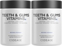 Kodeage Tænder & Gummer Vitamin + Oral Probiotika Supplement for mund - Hel Food Calcium, Collagen, Kalium, C-vitamin, D3, K2, Zink - Oral Care & Dental Multivitamin Kosttilskud - 2 Pack