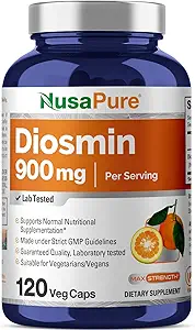 NusaPure Diosmin 900mg per Serving 120 Veggie Caps (Non-GMO, Vegan)