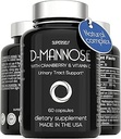 D-Mannose 1000mg Kapsler - D-Mannose med Cranberry Extract og C-vitamin - 60 Kapsler 500mg Høj Styrke - Urinære Tract Sundhed for kvinder & mænd - Vegan & ikke-GMO - Fastvirkende naturlige UTI støtte
