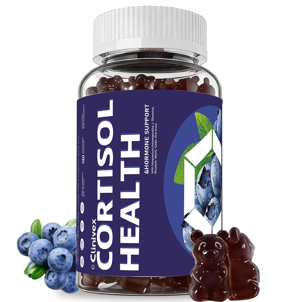 Cortisol Supplements for Women & Men - 24-in-1 Cortisol Reducer Gummies with Ashwagandha, Magnesium, L-Theanine, Rhodiola & GABA - Stress Relief, Mood, Focus & Sleep Support - Vegan, 60 Ct