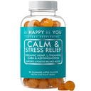 Calm & Stress Relief Gummies – with Organic Hemp Seed Oil, L-Theanine, GABA & Ashwagandha – Positive Mood & Relaxation Support – Vegan, Non-GMO, Pectin-Based – Apple Flavor – 90 Ct