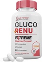 Gluco Renu Extreme 1295MG Glyco Support Pills Advacned Formel Gluo Renew Glycogen Support Formuleret med gurkemeje Berberine Resveratrol Hvidløg Bitter Melon Milk Thistle 60 Kapsler