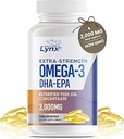 Omega 3 Fish Oil Capsules [3000mg] Omega 3 Supplement DHA Supplement- 124; Omega3 Fish Oil Pills - 124; for Heart Health, Immunsystem, Joints, Skin, & Brain Health, Gluten- Free and BURPLESS