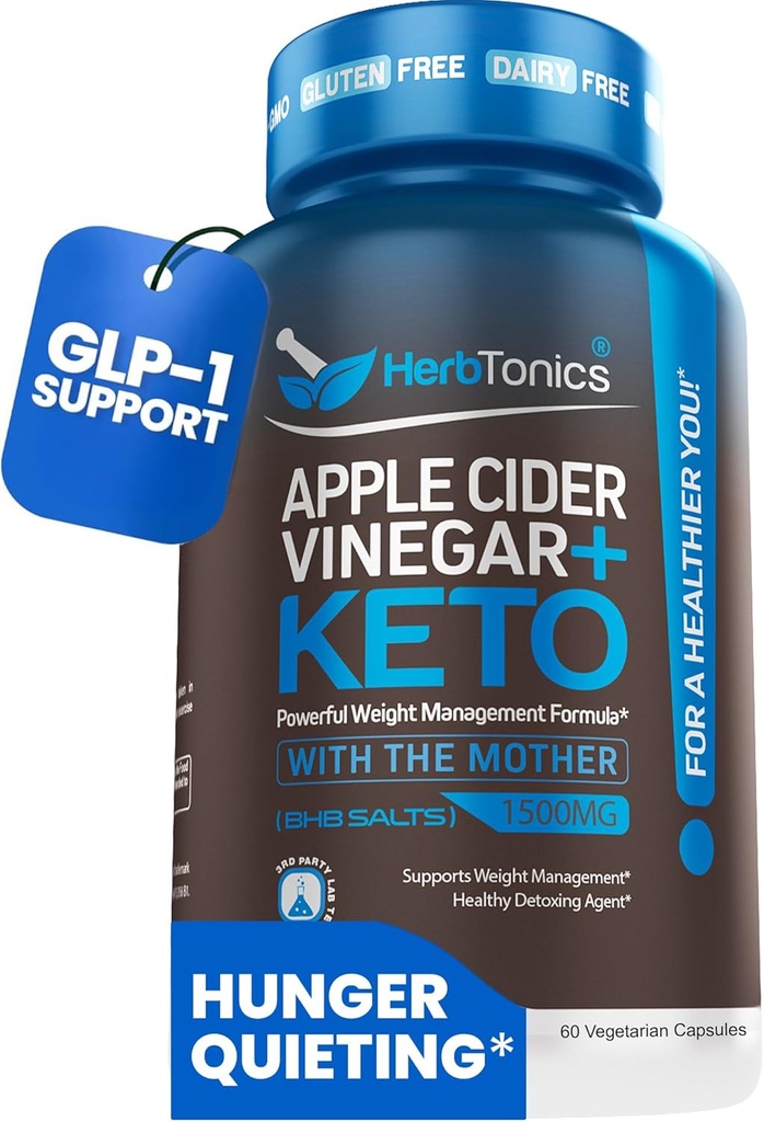 Herbtonics GLP-1 Support - Apple Cider Vingirl Capsules & Keto BSB