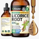 BIO KRAUTER Lakrids Root tinktur - Lakrids Root Extract til fordøjelsesstøtte - Alkohol og sukker gratis - Vegansk Drops 4 Fl.Oz.