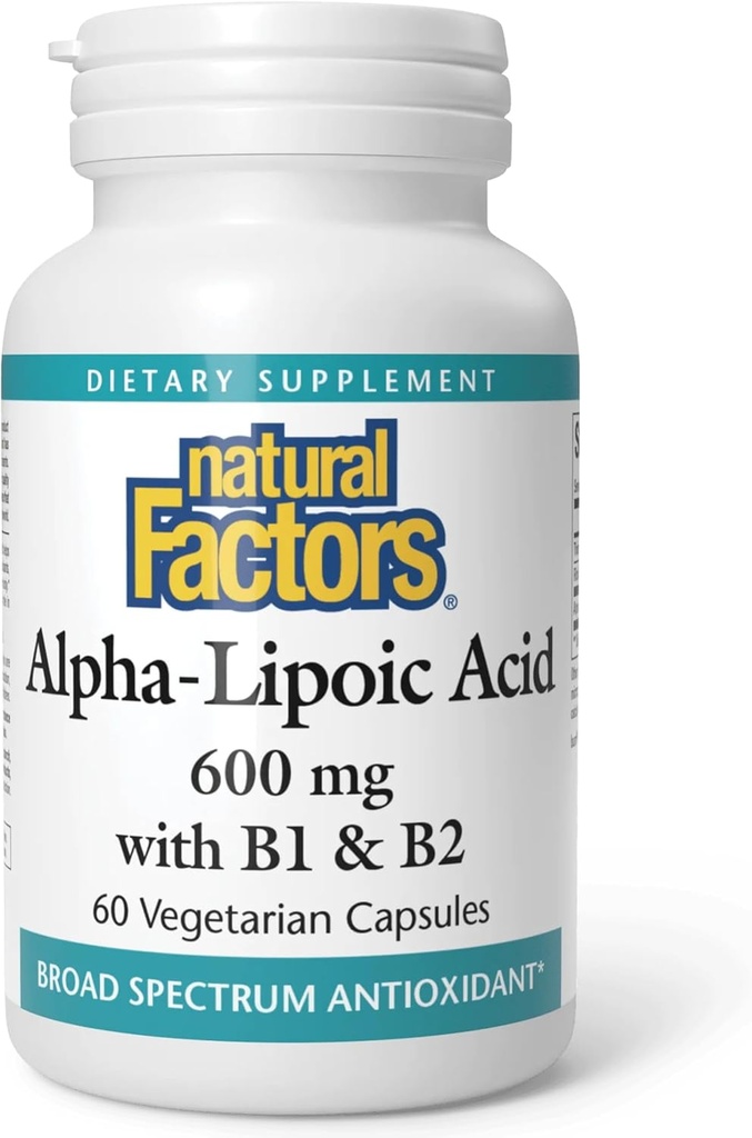 Naturlige faktorer Alpha- lipoinsyre + B 600 mg, 60 kapsler