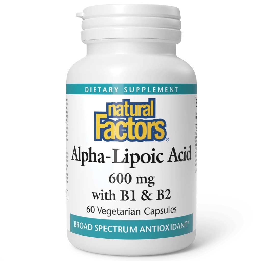 Naturlige faktorer Alpha- lipoinsyre + B 600 mg, 60 kapsler