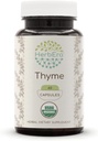HerbEra Thyme USDA Organic 60 Capsules Measures 124; Natural Herbal Supplements 124; Certified Organic Vegetarian Capsules and Organic Thyme (Thymus Vulgaris) Tørret Leaf (60 Capsules)