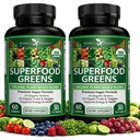 Potent have 2- Pack Økologisk Superfood Grønne, Frugt og Veggie Supplement Rich i vitaminer og antioxidanter med Alfalfa, Beet Root & Tart Cherry til Boost Energy, Immunitet & Gut Sundhed, 120 Ct