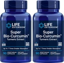 Life Extension Super Bio- Curcumin Gurmeric Extract 400mg, 90 Veg Caps (Pack of 2) - Vegetarisk Capsule - Non- GMO - Meget Absorbable