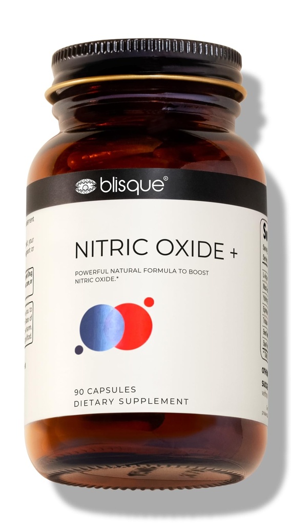 Blisque - Natural Nitric Oxide Booster supplement til blod flow Support og cirkulære; Doctor- Godkendte 124; med L- Arginin, Cayenne Frugt, og Beet Root; 90 Capsules