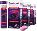 Sambucol Black Elderberry Tablets with Vitamin C & Zink - Immunsupport Supplement, Black Elderberry with Zink and Vitamin C Effervescent Tablets, High Antioxidants, Drink Fizzies - 15 Tablets