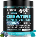 Creatine Monohydrate Gummies 9000mg for Men & Women, Potent Creatine Supplement 5g Chewables Creatine Per Serving, Pre-Workout Gummies for Enhanced Strength, Energy & Muscle Growth - 120 Count