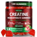 Creatine Gummies for Men & Women - Chewable Creatine Monohydrate Gummies with Taurine & Vitamin B12, 5g Creatine per Serving, Vegan, Strawberry Flavor, 120 Count