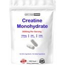 Micronized Creatine Monohydrate 1000 Capsules, 250 Servings, 750mg of Creatine Monohydrate Per Capsule, 3000mg Per Serving