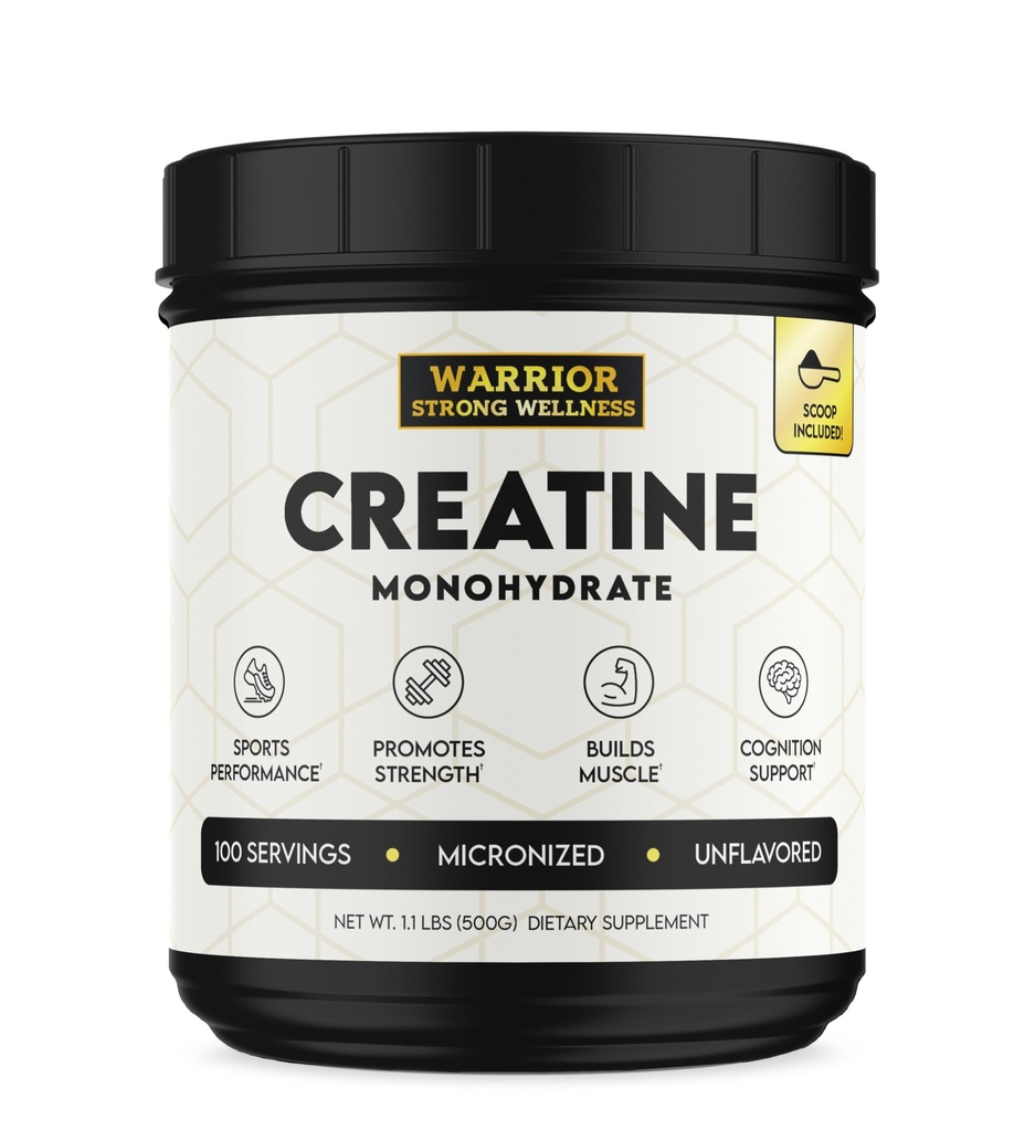 Creatine Monohydrate Powder 1 lb, 100 Servings, ISO Certified Tested Vegan, Unflavored Micronized Powder- Support Muscles, Cellular Energy & Cognitive Function