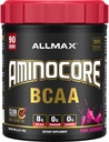 ALLMAX Nutrition AMINOCORE BCAA, Pink Lemonade - 945 g Pulver - 8.18 Gramer af forgrenet kæde Aminsyre Per servering - med B Vitaminer - Ingen Fillers eller Non- BCAA Aminos - Sukker Free - 90 Servering