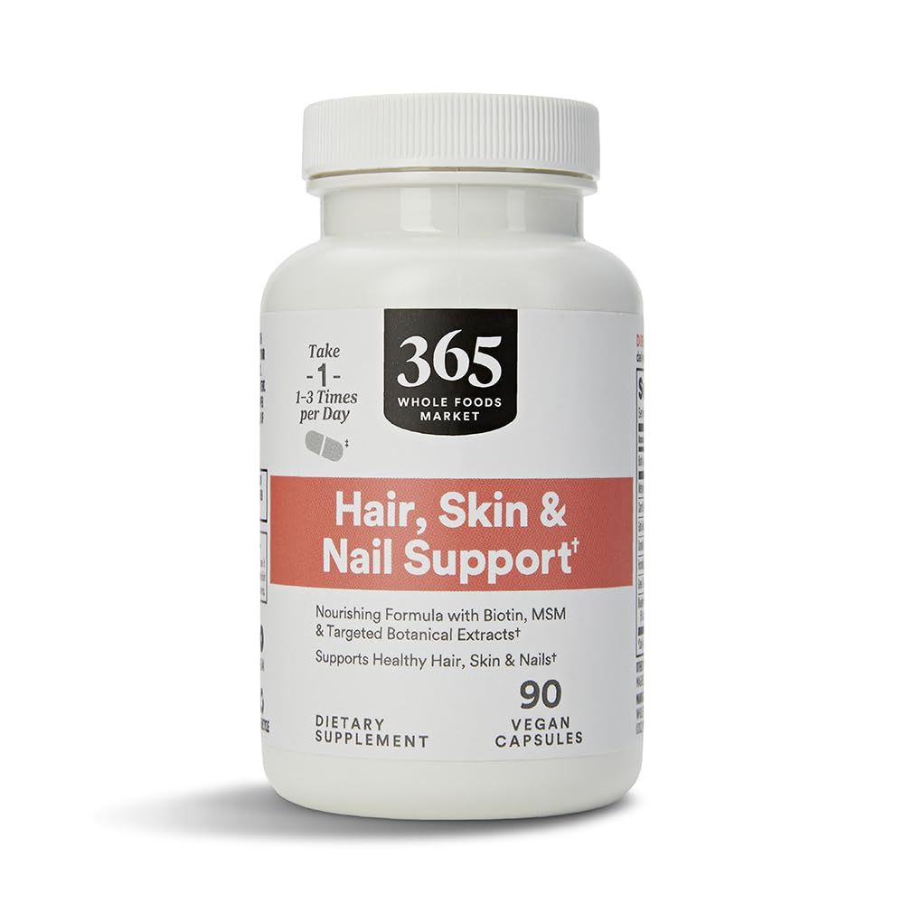 365 af Whole Foods Market, Hår Hud & Nails 2000 Biotin, 90 Greve