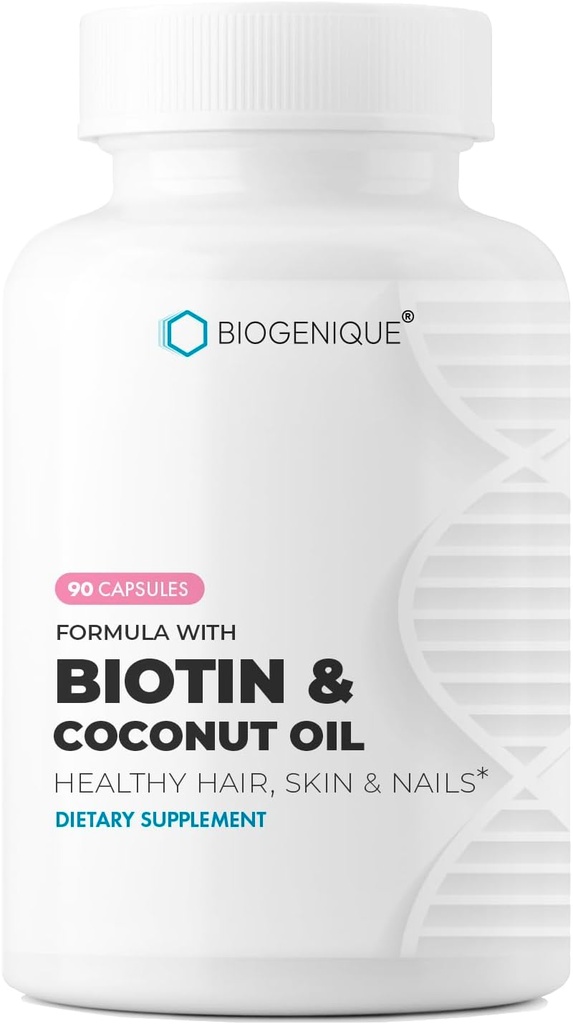 Høj potens biotin supplement - Vegansk vitamin B7 Formel med Creatin og kokosolie - sundere hud, negle & hår og Keratin Support - Non-GMO & Gluten Free - 2500 mcg