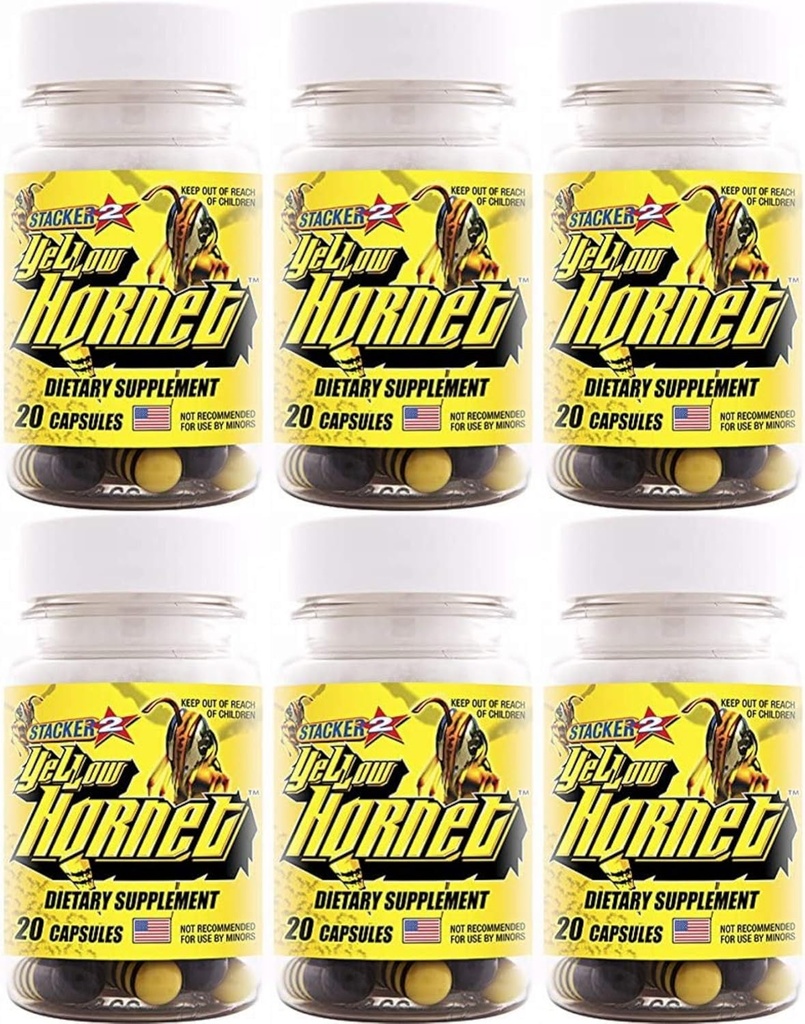 Gul Hornet Herbal Kosttilskud 20ct (Lot af 6 X) = 120 Kapsler