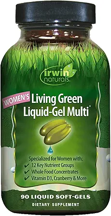 Irwin Naturals Women 's Living Green Liquid- Gel Multi - 90 Liquid Softels - Inkluderer 70 essentielle næringsstoffer, vitaminer og mineraler