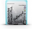 PowderVitamin Electrolytes Powder Plus (50 Servere) Unflavored Electrolyte Powder Keto, Sugar Free, Pink Himalayan Salt., 1000mg Kalium, 150mg Calcium, 150mg Magnesium, NO Stevia
