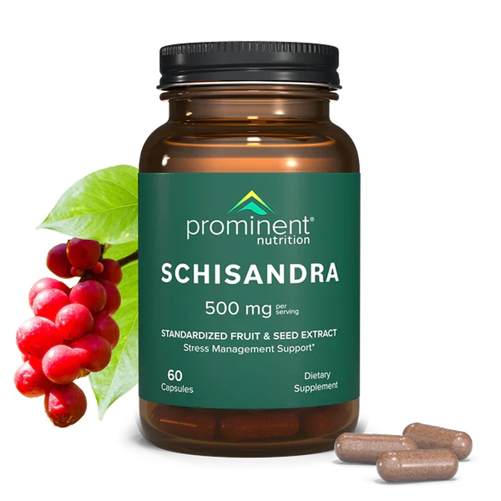 Fremtrædende Nutrition Schisandra Berry Extract, Klinisk researched 500 mg dosis til stress management support, Standardiseret til Schisandrins, Pure Schisandra Chinensis Fruit Extract, 60 kapsler -1 Pack