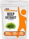 BulkSupplements.com Kelp Extract Powder - Kelp Supplement, Brown Seaweed Extract, Seaweed Powder - Gluten Free, 500mg per Serving, 250g (8,8 oz) (Pack of 1)